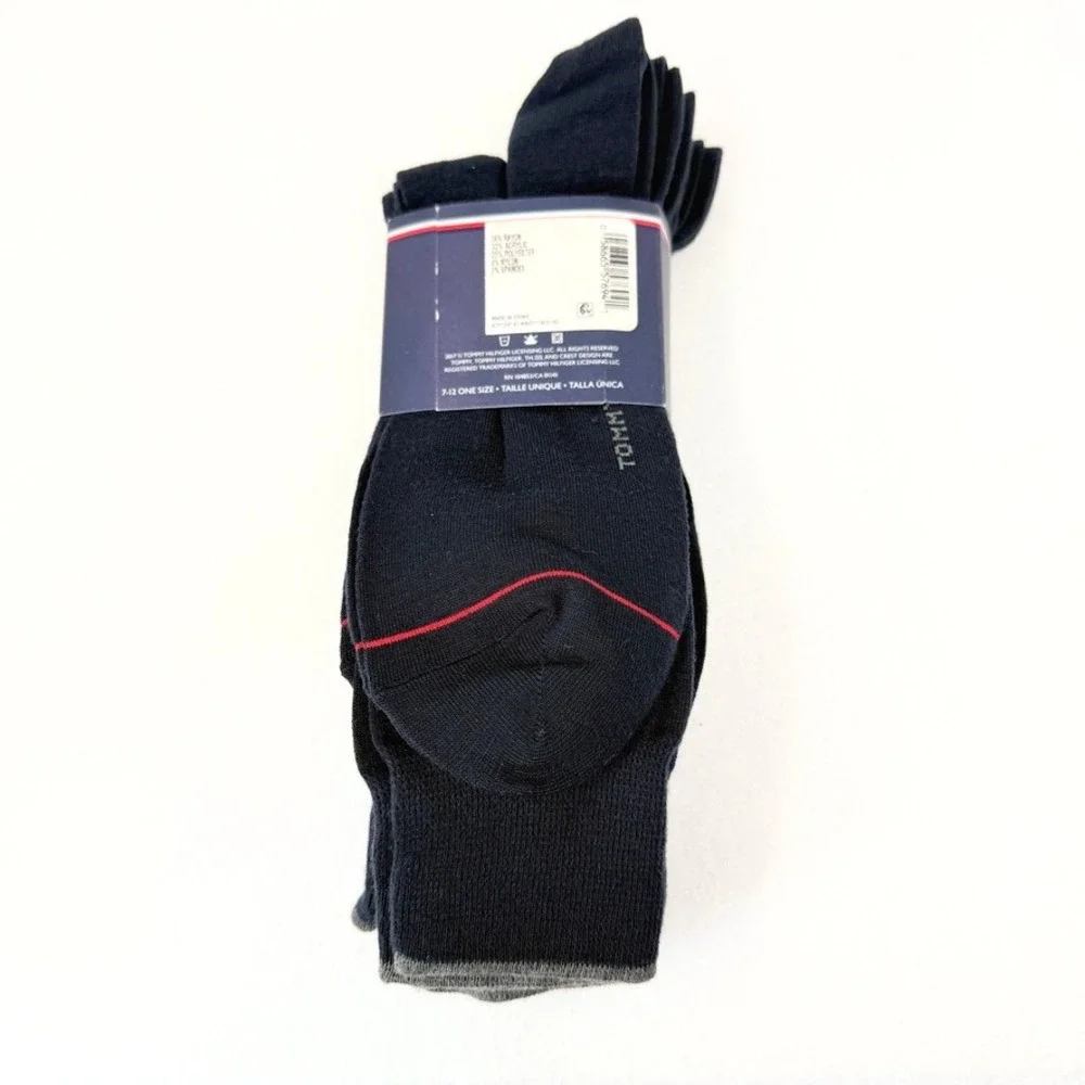 Tommy Hilfiger Mens Dress Socks 5 Pair Pack Navy Blue Comfort Blend Size 7-12